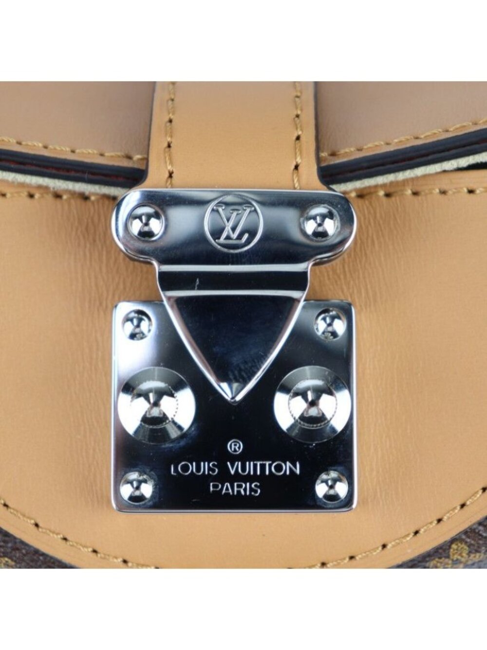 Louis Vuitton Duffle Bag Handbag Transformed Monogram Brown Silver - Picture 7 of 10